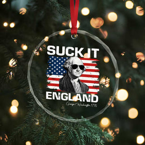 Funny George Washington Crystal Glass Ornament Suck It England Bold Patriotic 4th of July 1776 TS02 Print Your Wear