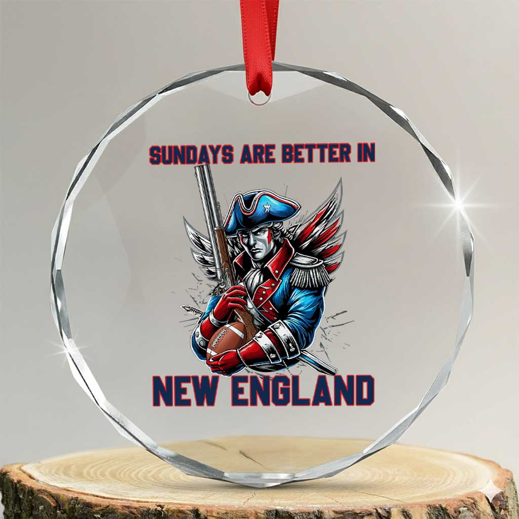 Funny George Washington Football Lover Gift Crystal Glass Ornament Sundays Are Better In New England TS12 Transparent Glass 3'' Circle Print Your Wear