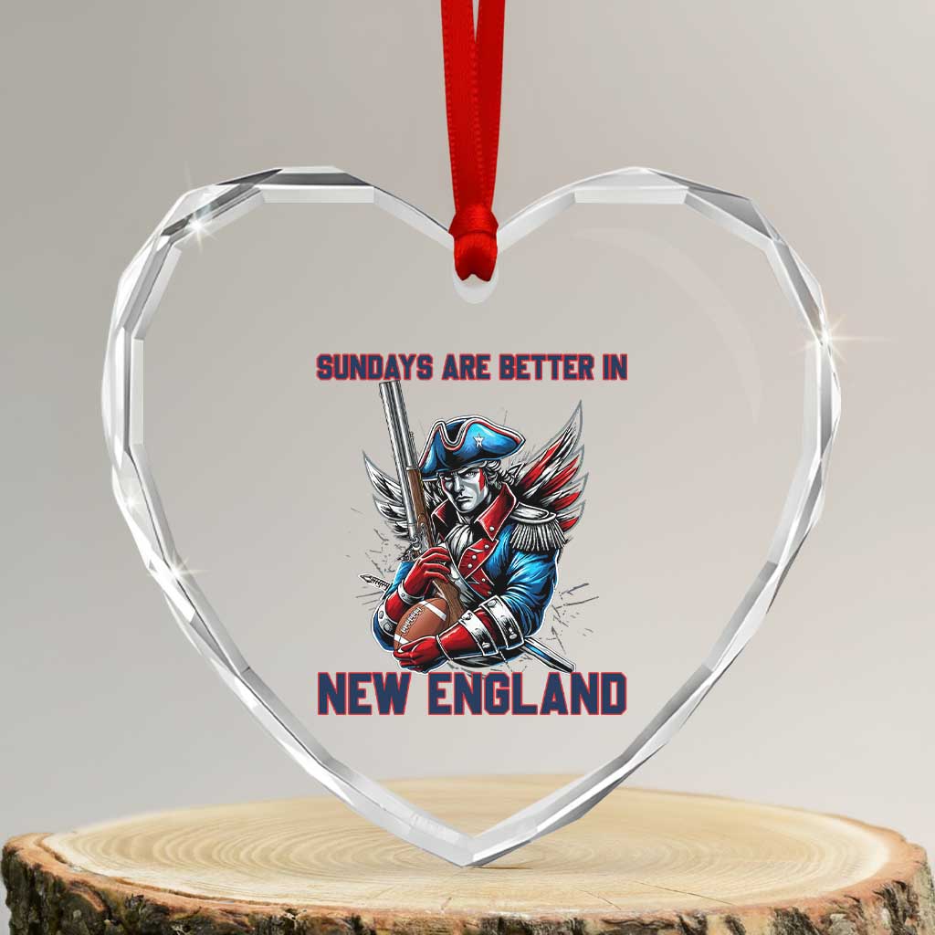 Funny George Washington Football Lover Gift Heart Crystal Glass Ornament Sundays Are Better In New England TS12 Transparent Glass 3'' Heart Print Your Wear