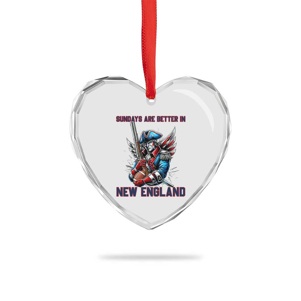 Funny George Washington Football Lover Gift Heart Crystal Glass Ornament Sundays Are Better In New England TS12 Print Your Wear