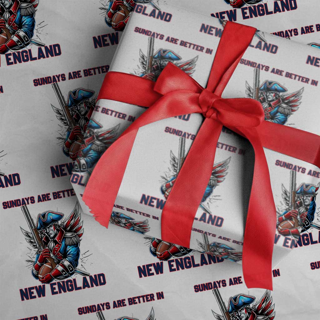 Funny George Washington Football Lover Gift Wrapping Paper Roll Sundays Are Better In New England TS12 White Print Your Wear