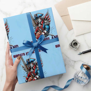 Funny George Washington Football Lover Gift Wrapping Paper Roll Sundays Are Better In New England TS12 Light Blue Print Your Wear