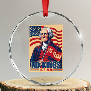 Funny George Washington Freedom Protest Crystal Glass Ornament No Kings TS12 Transparent Glass 3'' Circle Print Your Wear