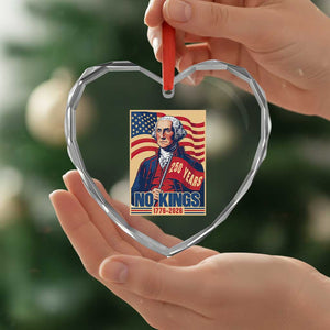 Funny George Washington Freedom Protest Heart Crystal Glass Ornament No Kings TS12 Print Your Wear