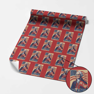 Funny George Washington Freedom Protest Wrapping Paper Roll No Kings TS12 Red Print Your Wear