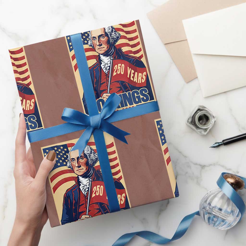 Funny George Washington Freedom Protest Wrapping Paper Roll No Kings TS12 Mocha Print Your Wear