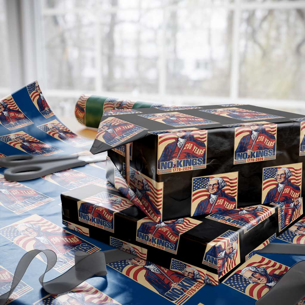 Funny George Washington Freedom Protest Wrapping Paper Roll No Kings TS12 Black Print Your Wear
