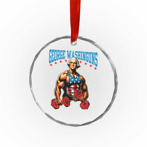 Funny George Washington Gym Crystal Glass Ornament Muscular Flex Workout 4th of July TS10 Print Your Wear