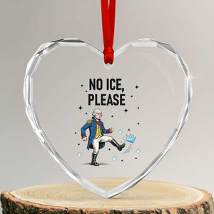 Funny George Washington Heart Crystal Glass Ornament No Ice Please TS12 Transparent Glass 3'' Heart Print Your Wear