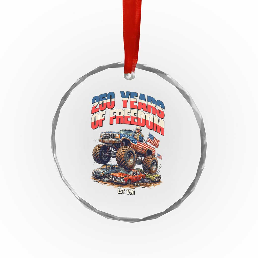 Funny George Washington Monster Truck Crystal Glass Ornament America 250th Anniversary TS12 Print Your Wear