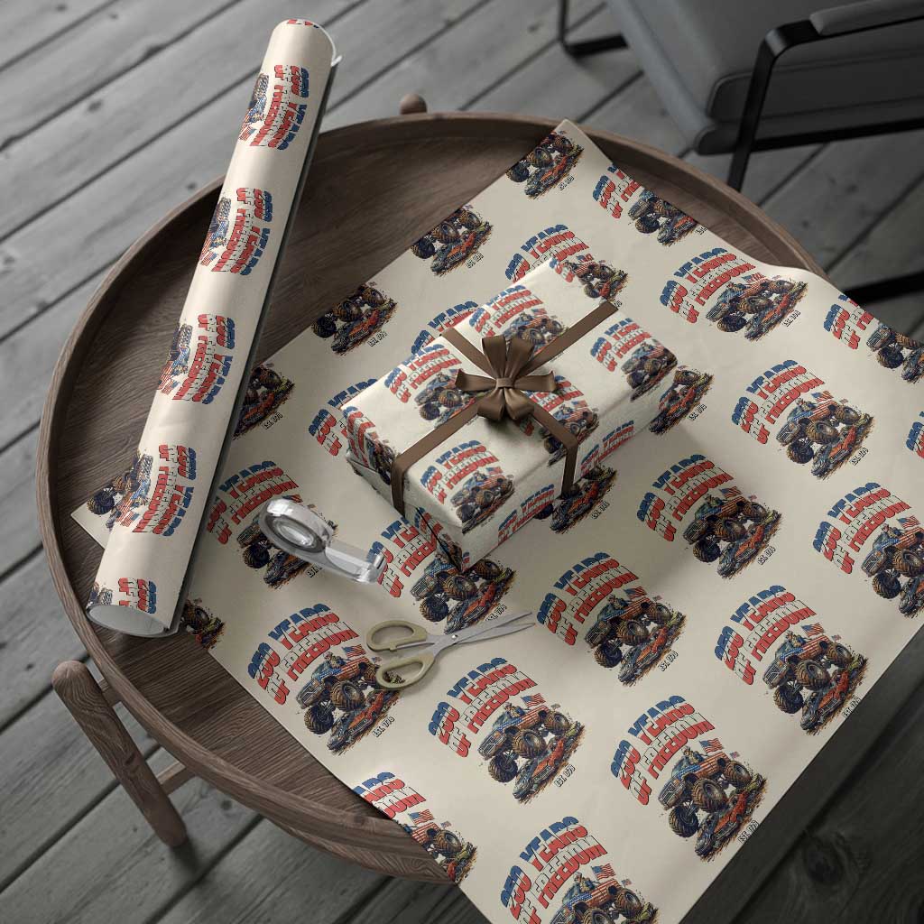 Funny George Washington Monster Truck Wrapping Paper Roll America 250th Anniversary TS12 Beige Print Your Wear