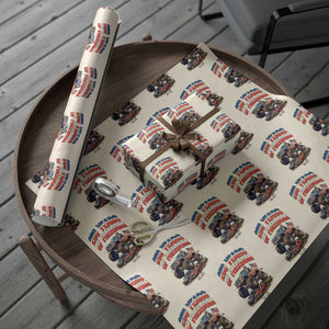Funny George Washington Monster Truck Wrapping Paper Roll America 250th Anniversary TS12 Beige Print Your Wear