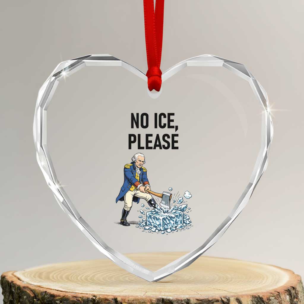 Funny George Washington Political Anti Ice Gift Heart Crystal Glass Ornament TS12 Transparent Glass 3'' Heart Print Your Wear