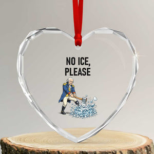 Funny George Washington Political Anti Ice Gift Heart Crystal Glass Ornament TS12 Transparent Glass 3'' Heart Print Your Wear