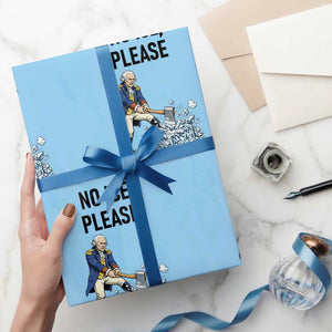 Funny George Washington Political Anti Ice Gift Wrapping Paper Roll TS12 Light Blue Print Your Wear
