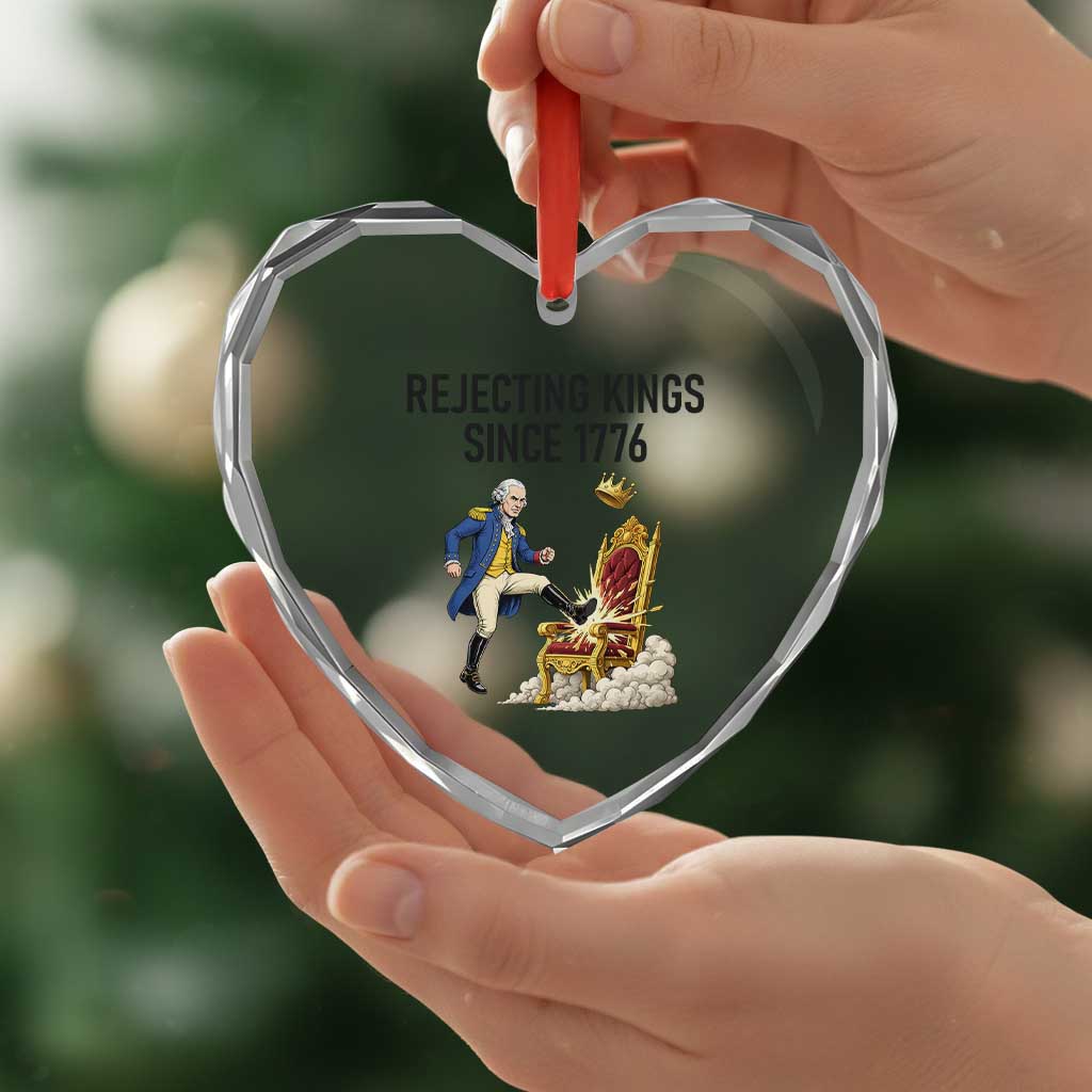 Funny George Washington Protest Heart Crystal Glass Ornament Rejecting Kings Since 1776 TS12 Print Your Wear