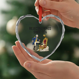 Funny George Washington Protest Heart Crystal Glass Ornament Rejecting Kings Since 1776 TS12 Print Your Wear