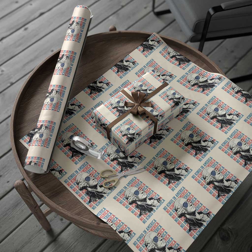 Funny George Washington Protest Wrapping Paper Roll No Kings In America TS12 Beige Print Your Wear