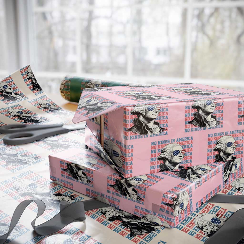 Funny George Washington Protest Wrapping Paper Roll No Kings In America TS12 Light Pink Print Your Wear