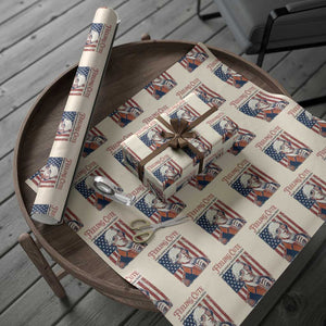 Funny George Washington Revolutionary Patriotic Wrapping Paper Roll Feeling Cute Might Start A Revolution Later TS02 Beige Print Your Wear