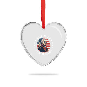 Funny George Washington Revolutionary War Heart Crystal Glass Ornament Suck It England