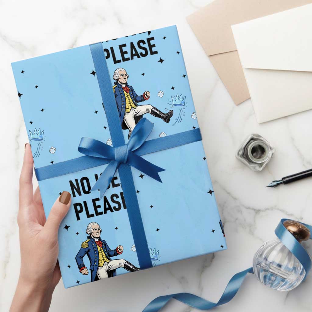 Funny George Washington Wrapping Paper Roll No Ice Please TS12 Light Blue Print Your Wear