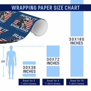 Funny George Washington Wrapping Paper Roll Suck It England Bold Patriotic 4th of July 1776 TS02 Print Your Wear