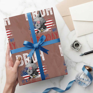Funny George Washingtons Birthday Wrapping Paper Roll Bruh It Is My Birthday Presidents Day TS11 Mocha Print Your Wear