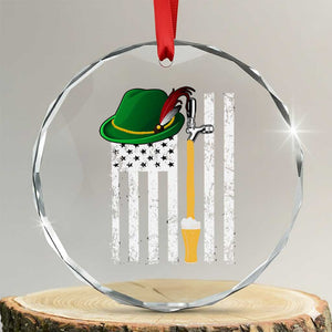 Funny German Beer Crystal Glass Ornament Oktoberfest Vintage American Flag Alpine hat TS11 Transparent Glass 3'' Circle Print Your Wear