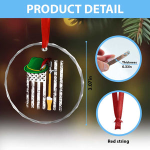 Funny German Beer Crystal Glass Ornament Oktoberfest Vintage American Flag Alpine hat TS11 Print Your Wear