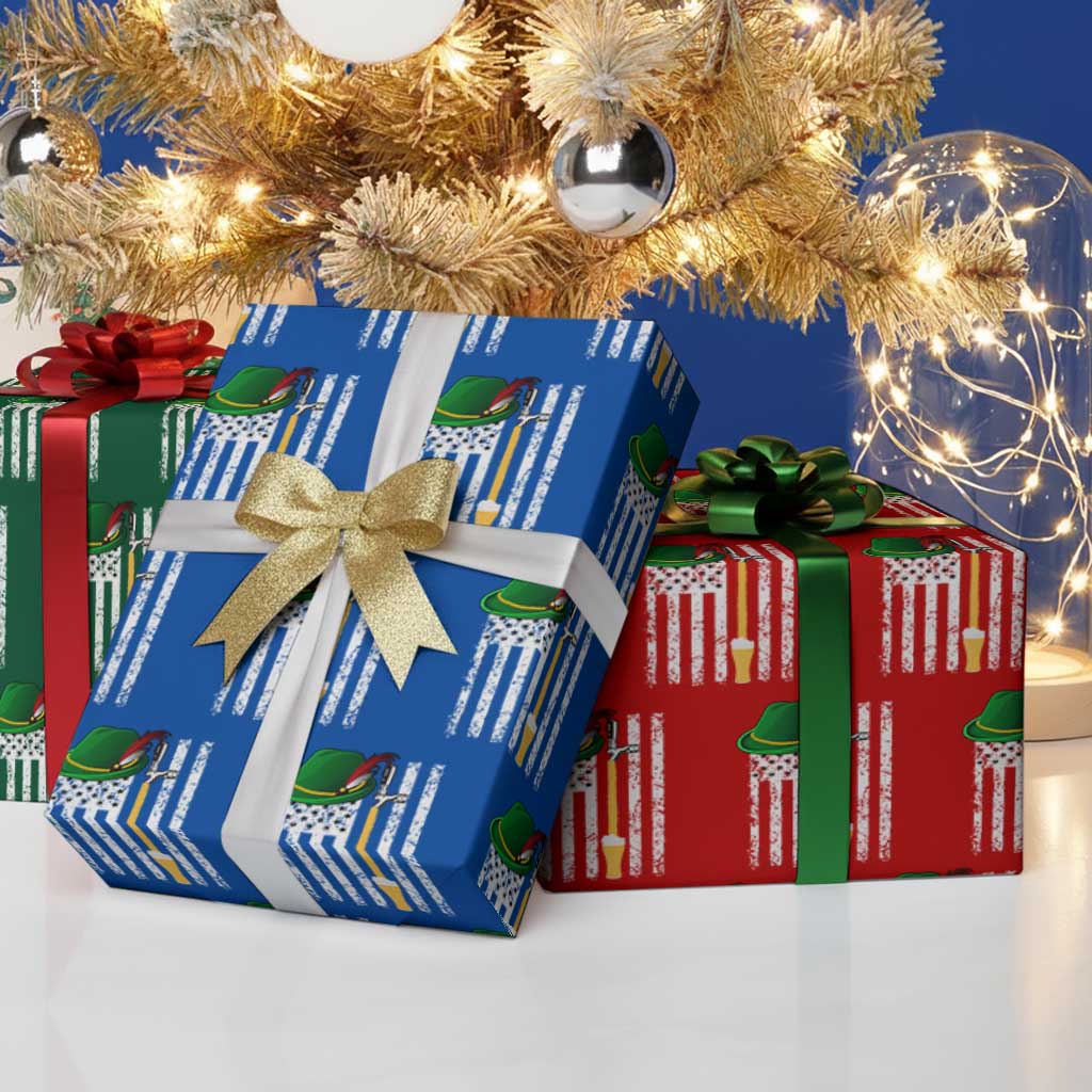 Funny German Beer Wrapping Paper Roll Oktoberfest Vintage American Flag Alpine hat TS11 Print Your Wear