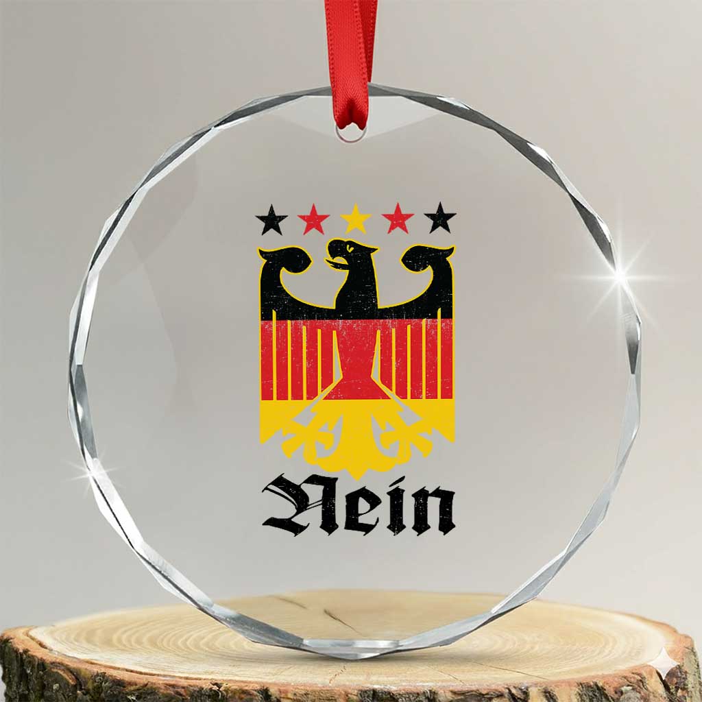 Funny German Eagle Crystal Glass Ornament Vintage Nein No Germany Souvenir Oktoberfest TS11 Transparent Glass 3'' Circle Print Your Wear