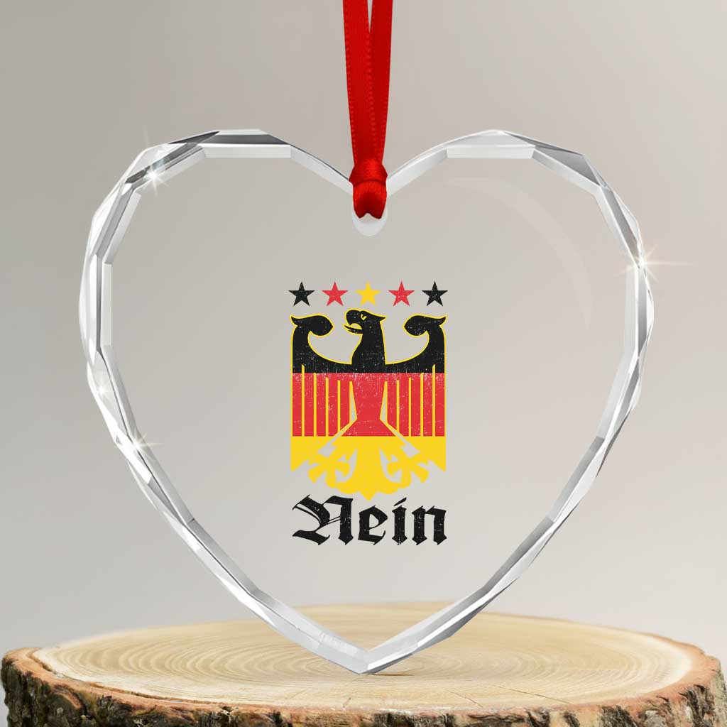 Funny German Eagle Heart Crystal Glass Ornament Vintage Nein No Germany Souvenir Oktoberfest TS11 Transparent Glass 3'' Heart Print Your Wear
