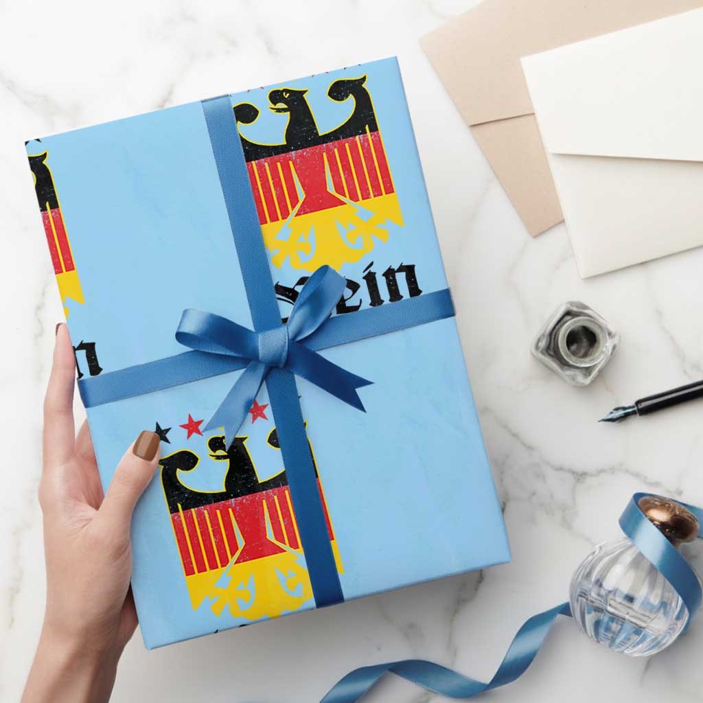Funny German Eagle Wrapping Paper Roll Vintage Nein No Germany Souvenir Oktoberfest TS11 Light Blue Print Your Wear