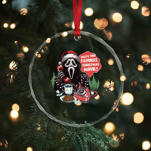 Funny Ghost Christmas Face Crystal Glass Ornament Whats Your Favorite Christmas Movie Spooky Xmas TS11 Print Your Wear