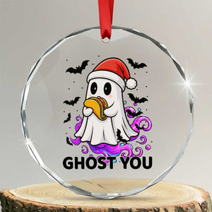 Funny Ghost Halloween Christmas Crystal Glass Ornament Ghost You TS14 Transparent Glass 3'' Circle Print Your Wear