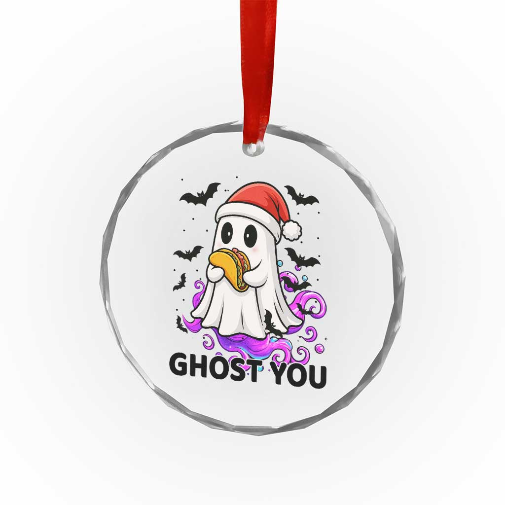 Funny Ghost Halloween Christmas Crystal Glass Ornament Ghost You TS14 Print Your Wear