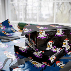 Funny Ghost Halloween Xmas Wrapping Paper Roll Ghost You TS14 Black Print Your Wear