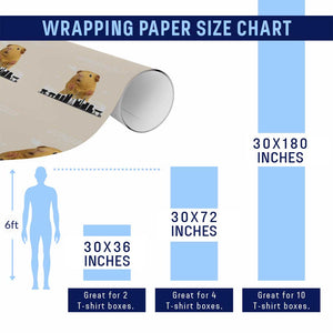Funny Giant Guinea Pig Monster Roaring Tokyo Japan Wrapping Paper Roll Guineapigzilla TS12 Print Your Wear
