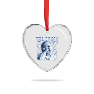 Funny Giggling Niche Baby Is Calling Heart Crystal Glass Ornament Tuff Baby AI Laughing Gen Alpha Meme TS02 Print Your Wear