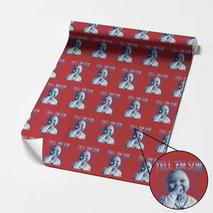 Funny Giggling Niche Baby Is Calling Wrapping Paper Roll Tuff Baby AI Laughing Gen Alpha Meme TS02 Red Print Your Wear