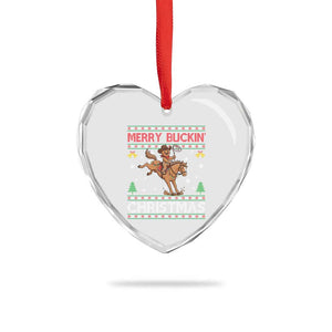Funny Gingerbread Man Horse Rider Heart Crystal Glass Ornament Merry Buckin Christmas Gift TS12 Print Your Wear