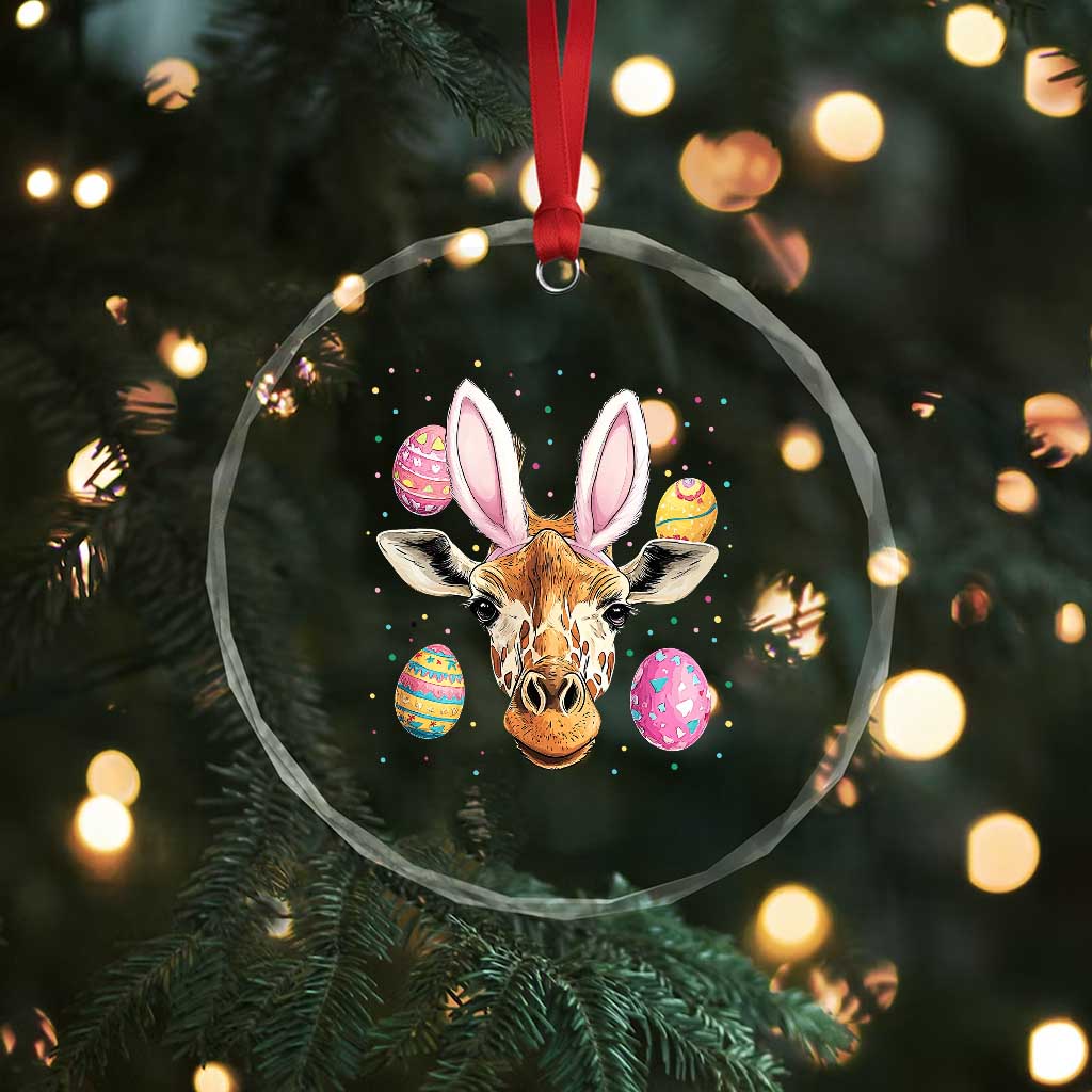 Funny Giraffe Bunny Crystal Glass Ornament Happy Easter Day Sunday TS02 Print Your Wear