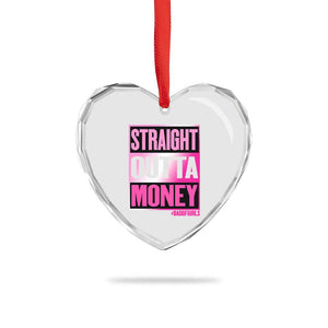 Funny Girl Dad Life Heart Crystal Glass Ornament Broke Dad Out Of Money