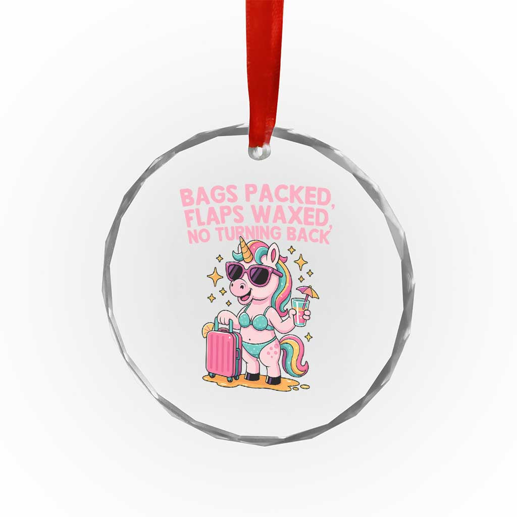Funny Girls Trip Unicorn Crystal Glass Ornament Bags Packed Flaps Waxed No Turning Back Bikini Vacation Bachelorette TS02 Print Your Wear