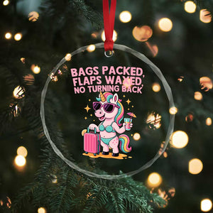 Funny Girls Trip Unicorn Crystal Glass Ornament Bags Packed Flaps Waxed No Turning Back Bikini Vacation Bachelorette TS02 Print Your Wear