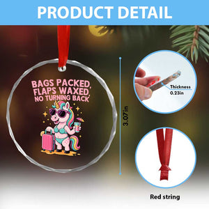 Funny Girls Trip Unicorn Crystal Glass Ornament Bags Packed Flaps Waxed No Turning Back Bikini Vacation Bachelorette TS02 Print Your Wear