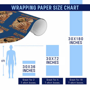 Funny Gluten Free Wrapping Paper Roll Gluten Makes My Tummy Hurt Vintage Bootleg Graphic TS10 Print Your Wear