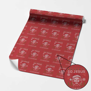Funny Go Jesus It Is Your Birthday Wrapping Paper Roll Christian Christmas Party TS11 Red Print Your Wear