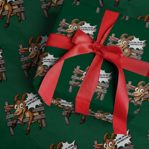Funny Goat Wrapping Paper Roll It Is Fine I Am Fine Everything Is Fine TS12 Green Print Your Wear